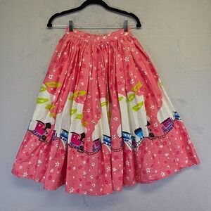 Pinup Couture Jenny Skirt S Mary Blair Train Floral Pleated Disney‎ Swing 50 NEW